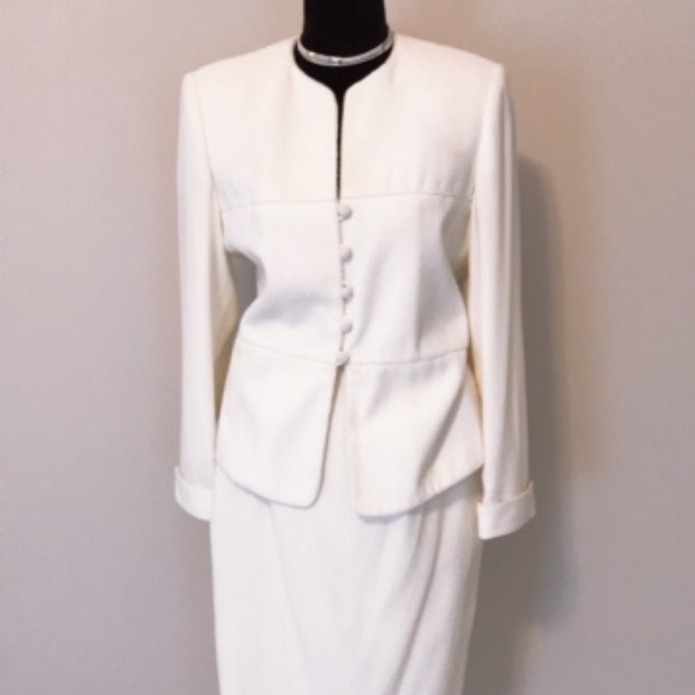 Suit, Jacket w/Skirt, 8, Off White